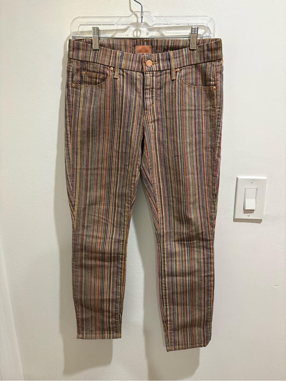 MOTHER Multistripe Jeans in Muted Rainbow, NWOT, size 27
